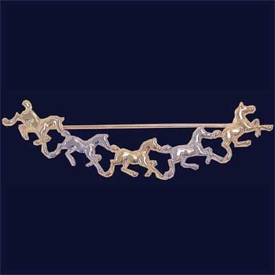Exselle Running Horses Stock Pin