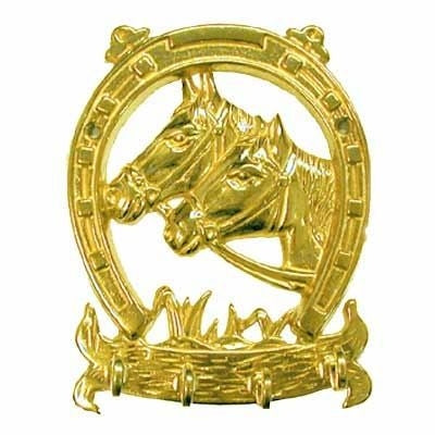 Solid Brass Horse Head Key Ring Holder 8x5