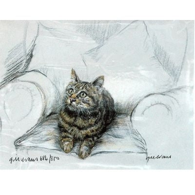 Tabby Cat By Gill Evans Matted 12.75 x 10.75