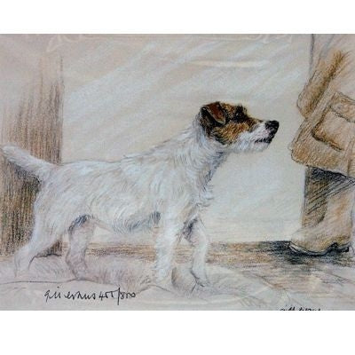Terrier Standing By Gill Evans 12.75x10.75