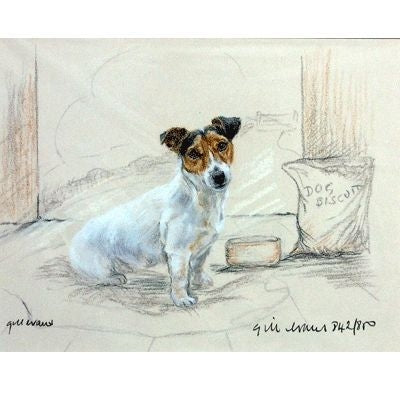 Terrier with Biscuits By Gill Evans 12.75x10.75