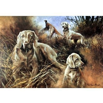 Weimaraner Compostition By Mick Cawston 22 x 14.75
