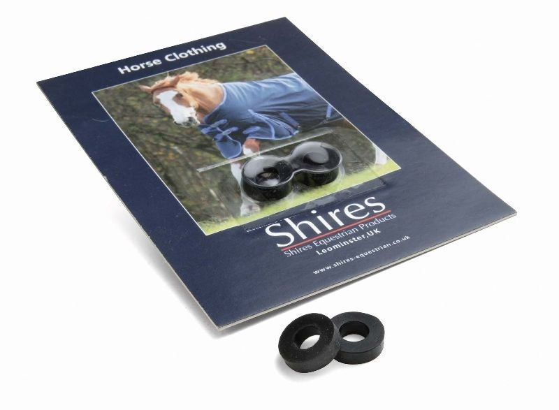 Spare Surcingle Rubber Rings Pair Bk/Wh