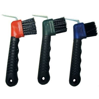 Rubber Grip Hoof Pick with Brush