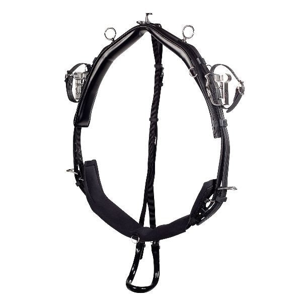 HorZe Synthetic QH Pony Harness Pro Saddle Black