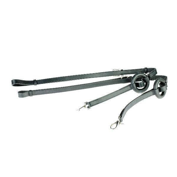 Horze Leather Side Reins With Rubber Donuts
