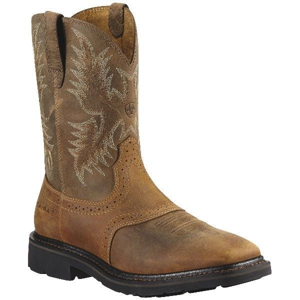 Mens Sierra Sq Toe Safety Toe Boot 10 D Aged Bark