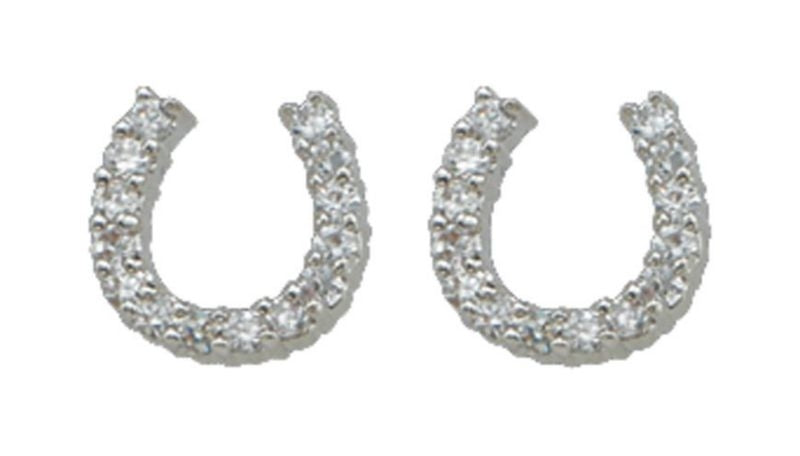 Montana Silversmiths Tiny Rider Post EarringsBk/Wh
