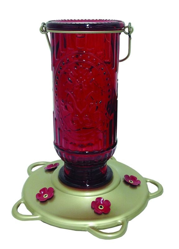 More Birds Vintage Hummingbird Feeder 20oz Red