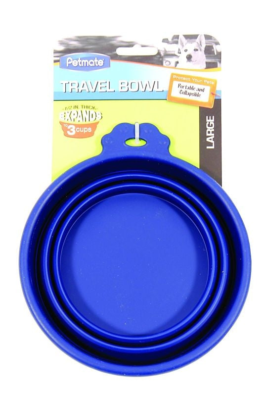 Petmate Travel Bowl For Dogs And Cats SM Blu