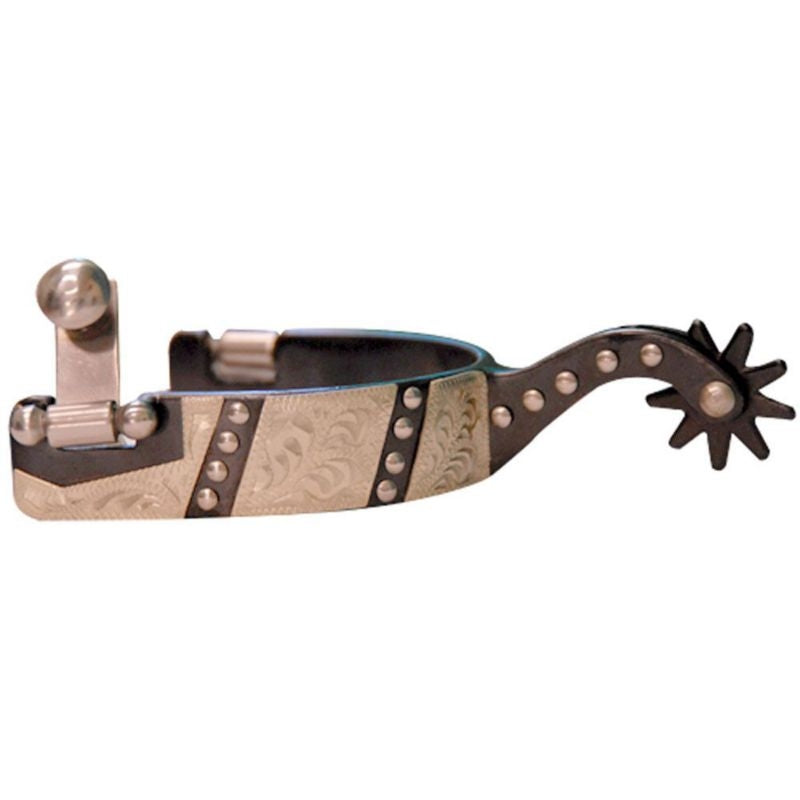 Western Show Spur with Engraved Overlay/Dots