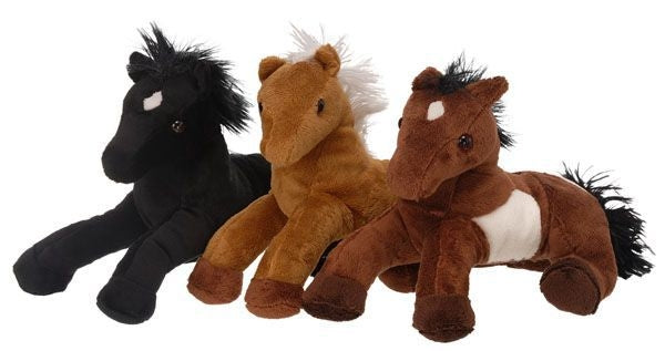 Gift Corral Plush Horse 10 Bk/Wh