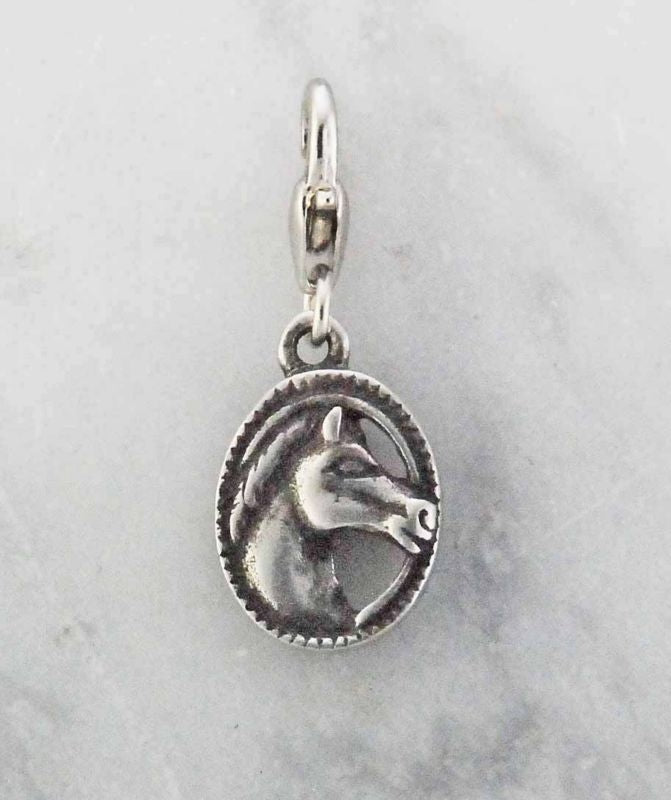 Barbary Horse Head In Oval Charm