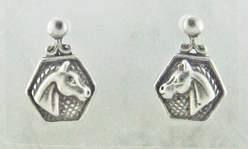 Finishing Touch Horse Head In Hex Earrings