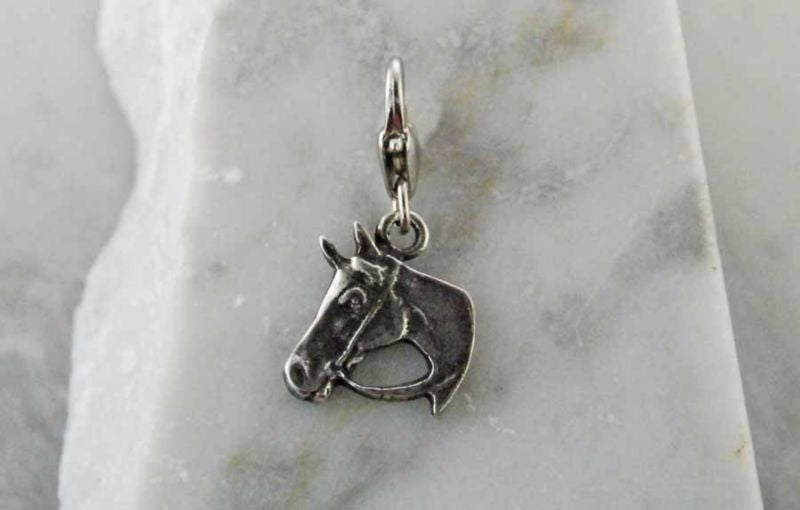 Barbary Horse Head With Reins Antique Silver Finish