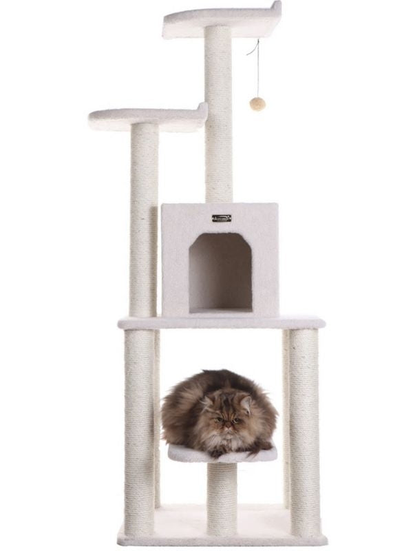 Armarkat Classic Real Wood Cat Tree 62in Ivory