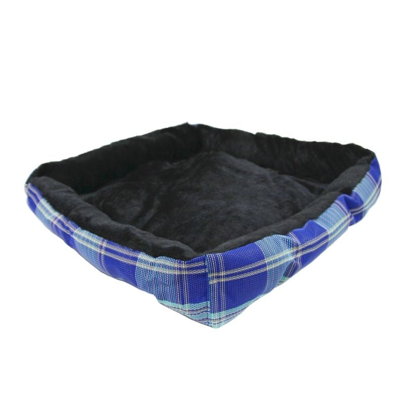Kensington Black Ice Plaid Bolster Dog Bed