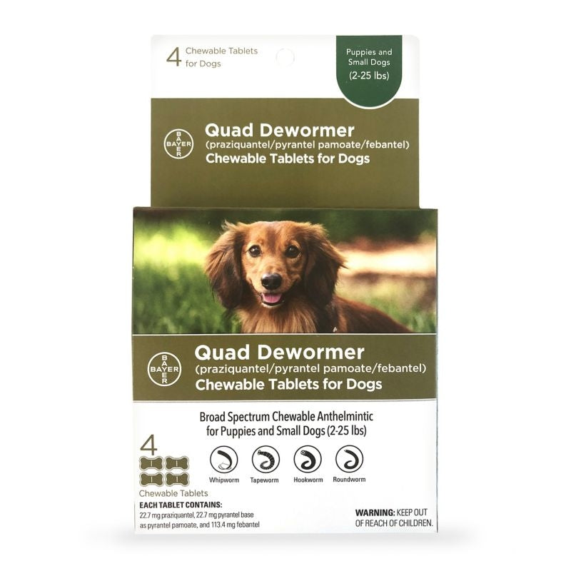 Bayer QUAD Dewormer Small Dog 4ct 22.7mg