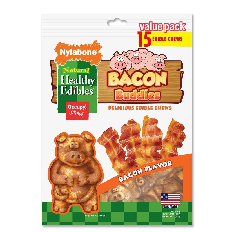 Healthy Edibles Bacon Buddies Dog Chew 15ct
