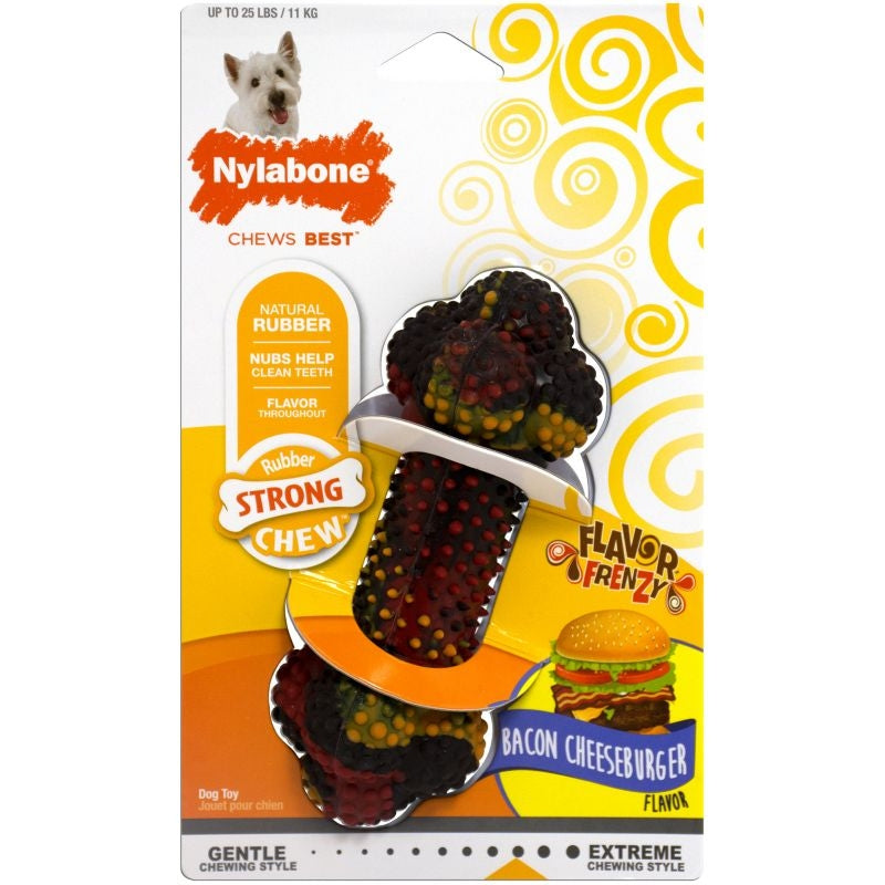 Nylabone Bacon Cheeseburger Rubber Dog Chew