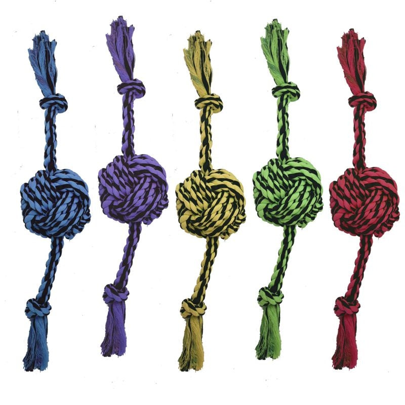 Multipet Nuts for Knots 2 Knot Rope with Ball Dog Toy