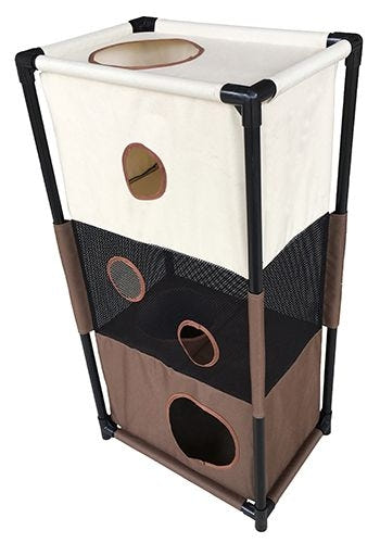 Pet Life Kitty-Square Play-Active Cat House