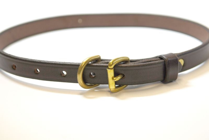 Personalized Mahogany Dog Collar with Brass