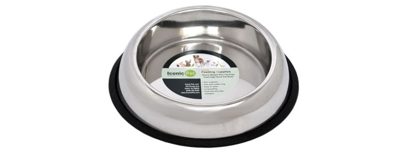 NonSkid Easy Feed High Back Pet Bowl 2 Pk