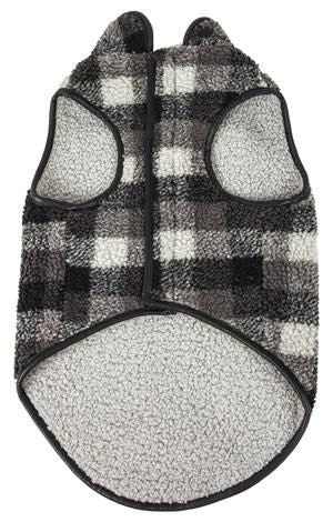 Pet Life Black Boxer Plaid Dog Coat