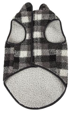 Pet Life Black Boxer Plaid Dog Coat