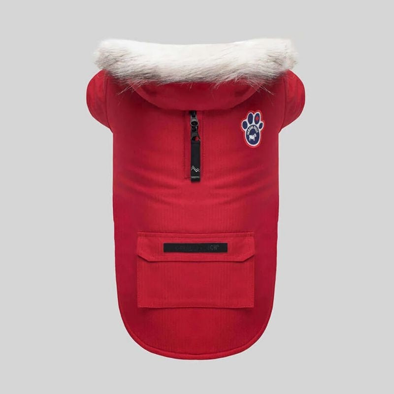 Canada Pooch Winter Wilderness Red Dog Parka