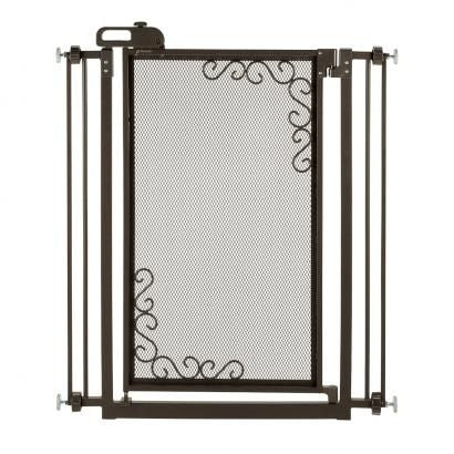 Richell Tall One Touch Metal Mesh Pet Gate