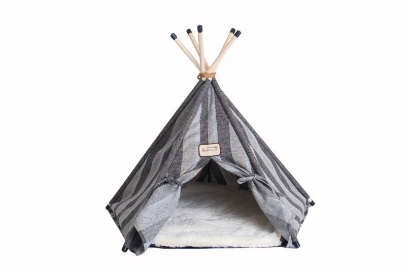 Armarkat Striped Teepee Style Cat Bed