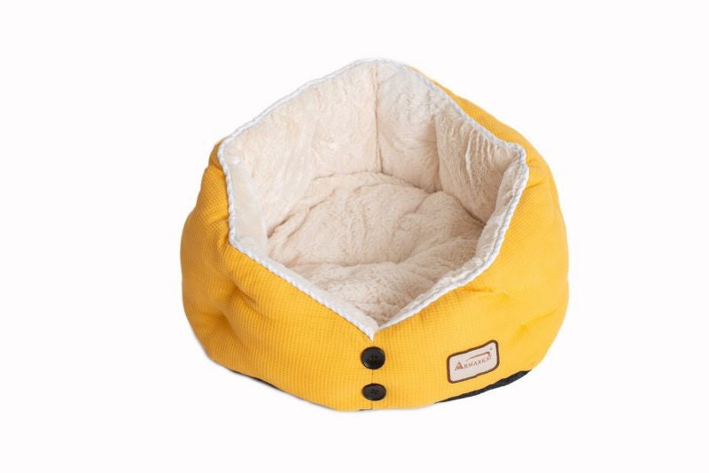 Armarkat Gold Waffle and White Cat Bed