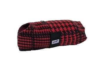 Snugpups Red Houndstooth Fleece Dog Coat