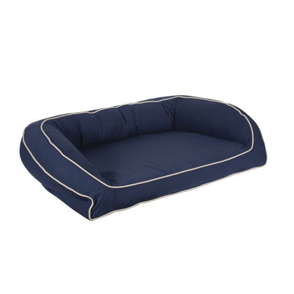 Carolina Pet Blue/Khaki Canvas Bolster Bed
