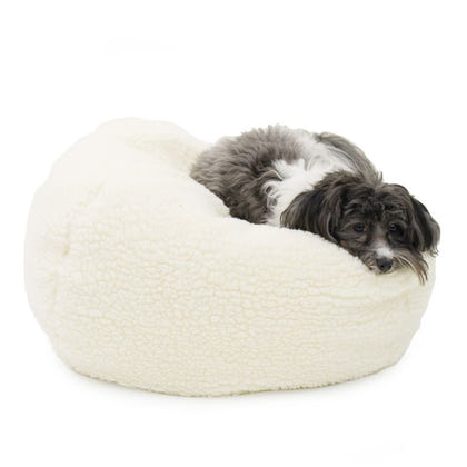 Carolina Pet Natural Sherpa Puff Ball Bed