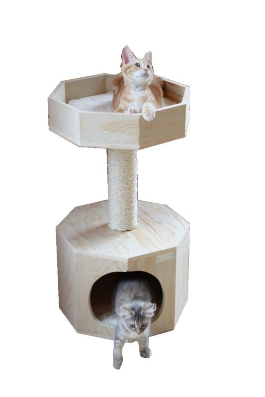 Armarkat Real Wood Scots Pine Cat Tree w Condo