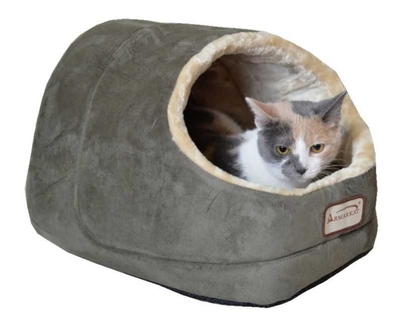 Armarkat Faux Suede Laurel Green Cat Bed and Cave