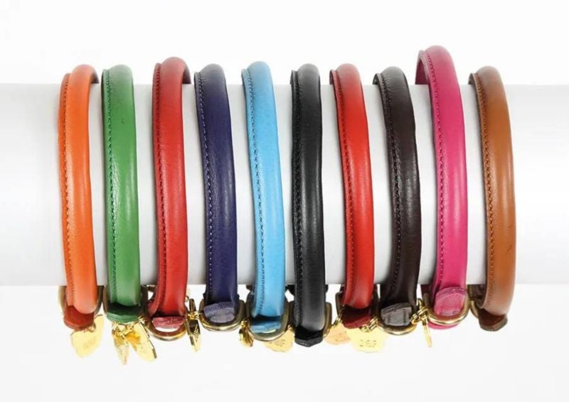 Digby Fox Rolled Leather Dog Collar