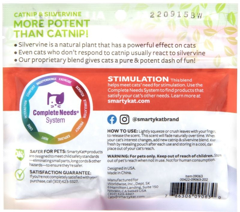 Smartykat Catnip With Silvervine Cat Attractant