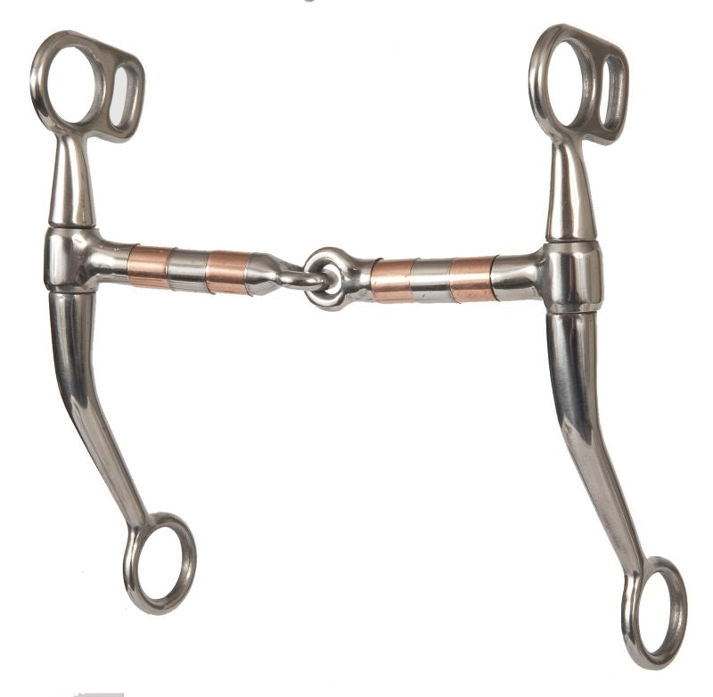 SS Snaffle/Copper Roll Mouth Bit 5 Inch Cheek