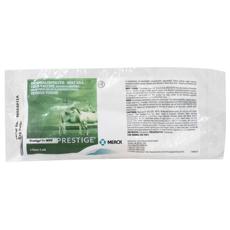 Merck Prestige 3 Plus WNV Vaccine MultiPack 8 Dose