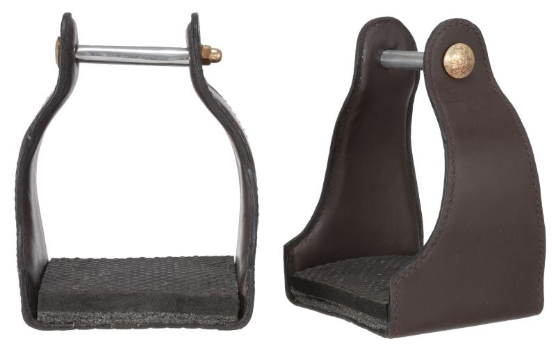 Tough1 Leather Cushioned Trail Stirrups