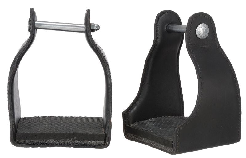 Tough1 Leather Cushioned Trail Stirrups