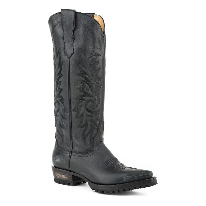 Stetson Ladies Lucy Snip Toe Cowgirl Boots 7 Blk