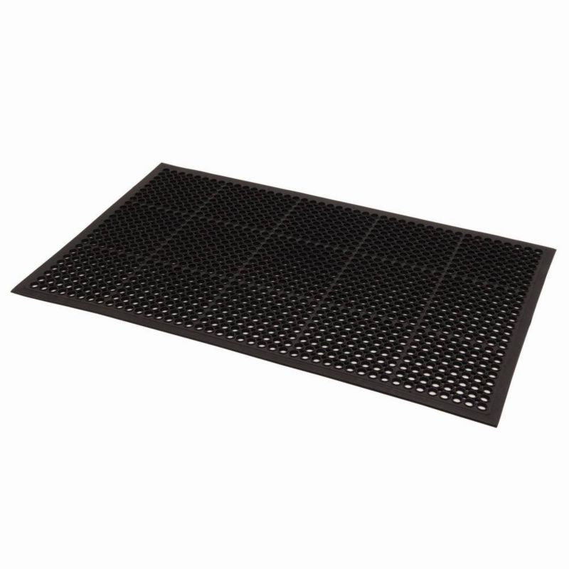 Weaver Rubber Mat with Holes Black 3Ft X 5Ft