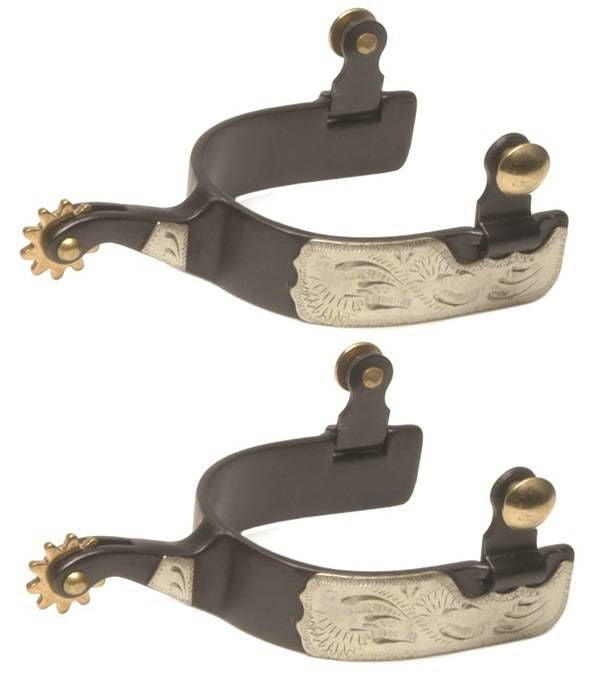 Jacks Roping Spurs with Engraved Silver Trim 11039