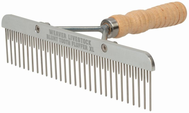 Weaver Blunt Tooth Fluffer Comb Wood HandlexLarge