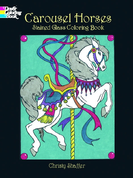 Carousel Horses Stained Glass Coloring Book